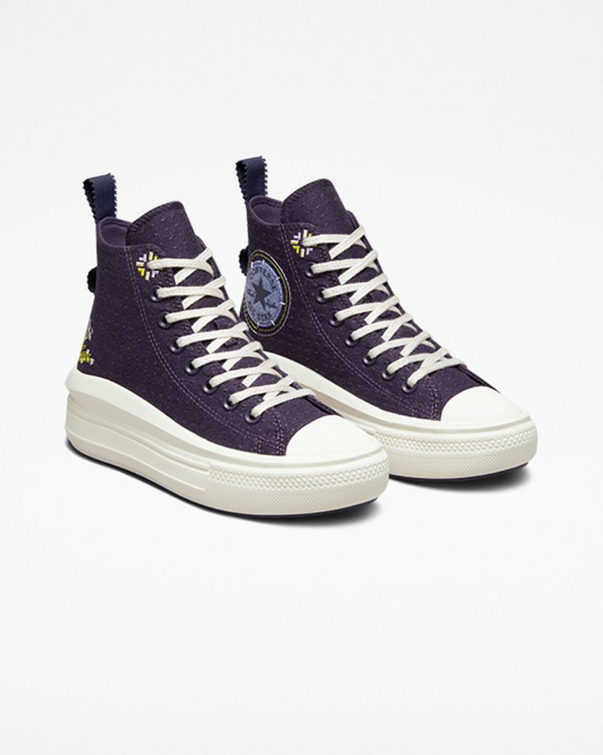 Topanky Na Platforme Converse Chuck Taylor All Star Move Autumn Embroidery Vysoke Damske Nachový | SK QYKHO5